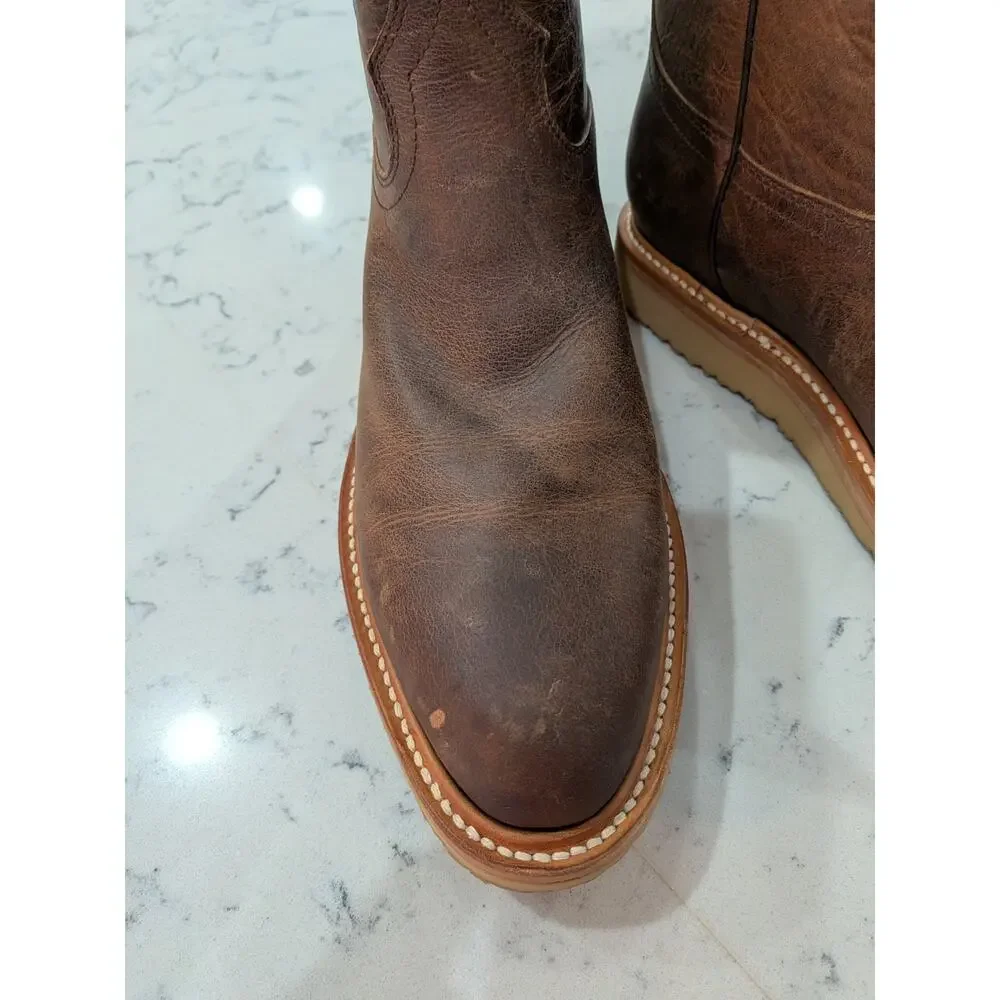 Huckberry Rhodes Roper Boot Caliber Men's 9 Brown Western Boots (1124)